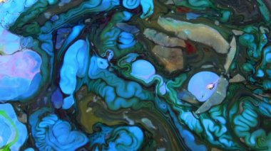 Soyut Renkli Sıvı Boya Akan Arkaplan Dokusunun Yakın Çekimi.