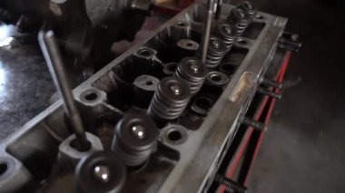 Repaired Old Car Cylinder Head Footage.