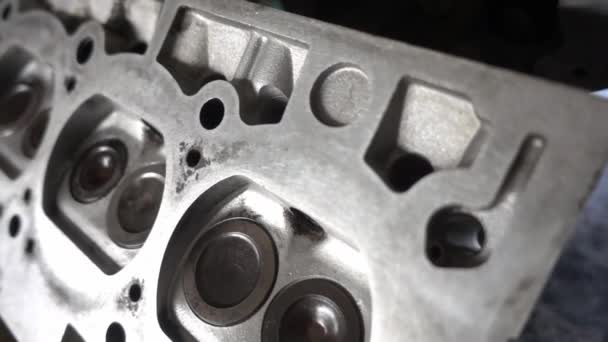 Repaired Car Cylinder Head — Wideo stockowe