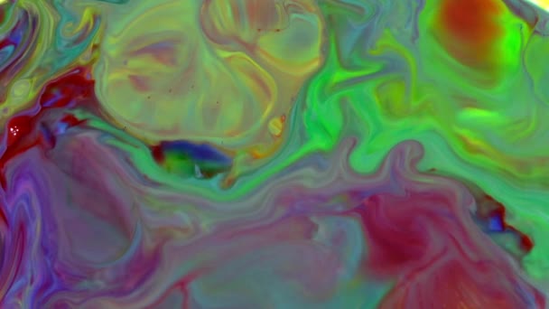 Fluid Painting Abstrakte Textur Intensive Bunte Mischung Galaktischer Lebendiger Farben — Stockvideo