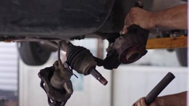  Car Axle Bearing Replacement at the Repair Shop.