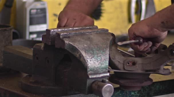 Clamped Car Bearing Repair Replacement Footage — Stockvideo