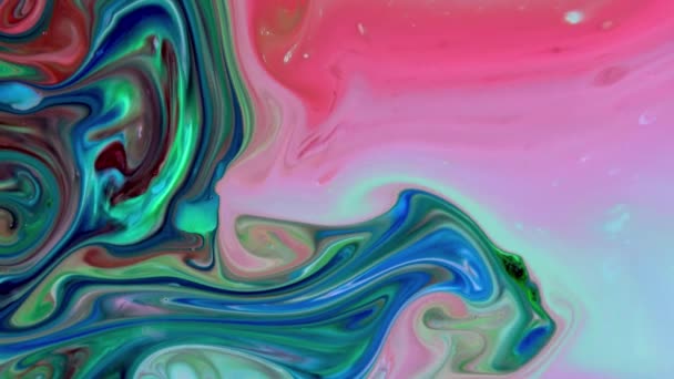 Very Nice Ink Abstract Psychedelic Cosmos Paint Liquid Motion Galactic — Stock Video