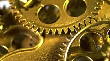 Yellow Bright Gears Teamwork Footage.