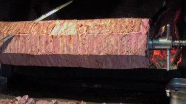Traditional Turkish Horizontal Doner Kebab.