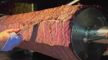 Traditional Turkish Horizontal Doner Kebab.