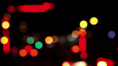 Abstract Background Bokeh of Traffic City Lights Footage.