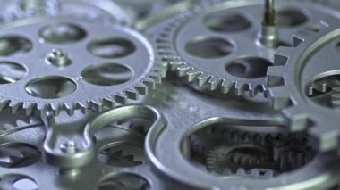 Metallic Gray Gears and Cogs Background.