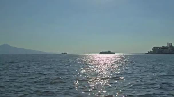 Ship Traffic Sea Port Afternoon Footage — Vídeo de Stock