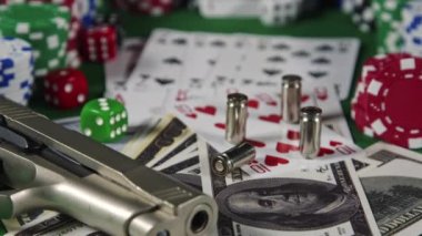 Poker Masası Görüntüsü Çaprazında Kamera Hareketleri.