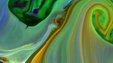 Yavaş Hareket Makro Desen Sanatsal Kavramsal Renk Yüzey Taşıyıcı Yüzey Sıvı Boya Sıçratma Sanatı Tasarımı.