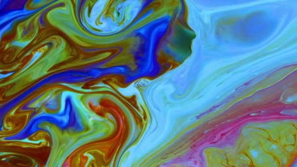 Abstrait Coloré Galactique Sacré Liquide Ondes Encre Texture Arrière Plan — Video