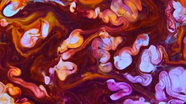 Soyut Boya Mürekkebi Süt Yüzey Görüntüsüne Yayıldı.