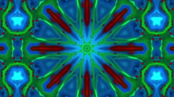 Abstract Ornament Symmetrical Kaleidoscope Background Texture Footage — Stock Video