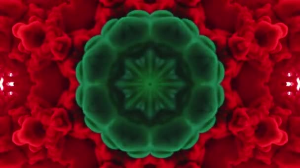 Caleidoscopio Colorido Tinta Pintura Orgánica Mandala Art Design Abstract Background — Vídeo de stock