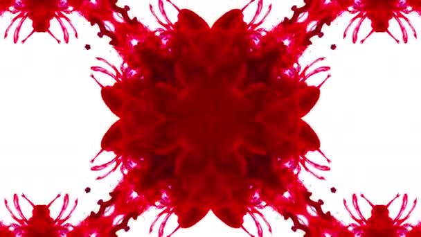 Caleidoscopio Colorido Tinta Pintura Orgánica Mandala Art Design Abstract Background — Vídeos de Stock