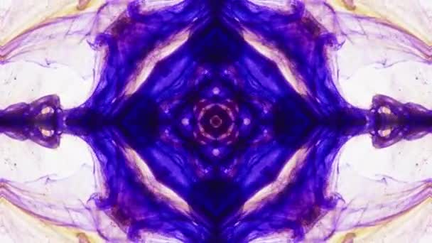 Caleidoscopio Colorido Tinta Pintura Orgánica Mandala Art Design Abstract Background — Vídeo de stock