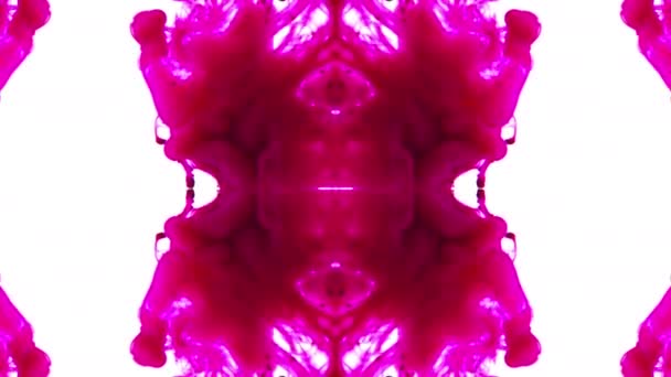 Kaleidoscope Tinta Orgânica Colorida Mandala Art Design Filmagem Fundo Abstrato — Vídeo de Stock
