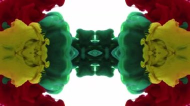 Kaleyidoscope Renkli Organik Boya Mürekkep Mandala Sanat Tasarımı Soyut Arkaplan Görüntüsü.