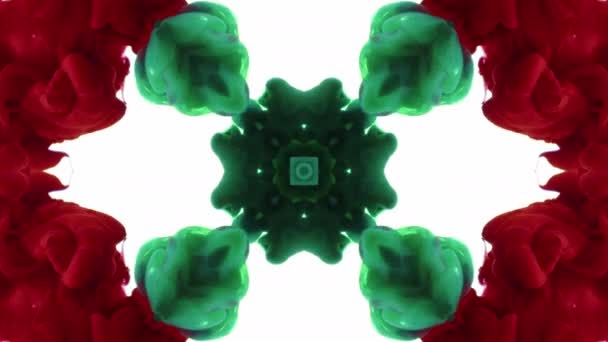 Kaleidoscope Colorful Organic Paint Ink Mandala Art Design Abstract Background — Stock Video