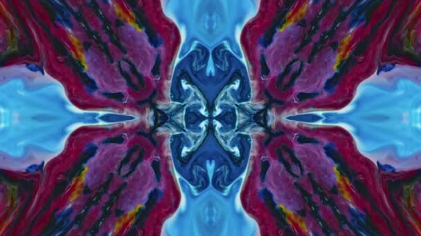 Abstract Ornament Symmetrical Kaleidoscope Background Texture Footage — Stock Video