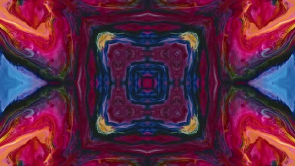 Ornamen Abstrak Kaleidoskop Simeidoskop Rekaman Tekstur Latar Belakang — Stok Video