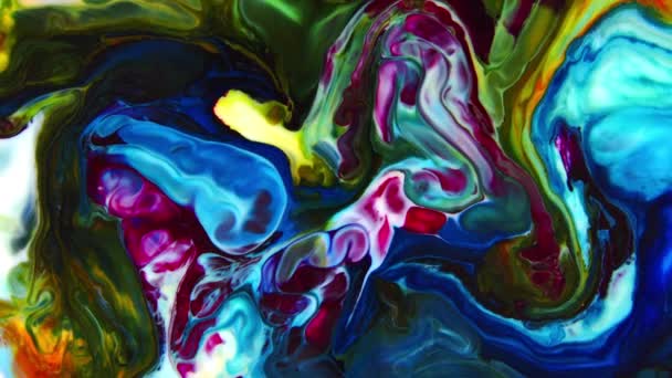 Sehr Schöne Tinte Abstrakte Psychedelische Farbe Flüssige Bewegung Hintergrund Textur — Stockvideo