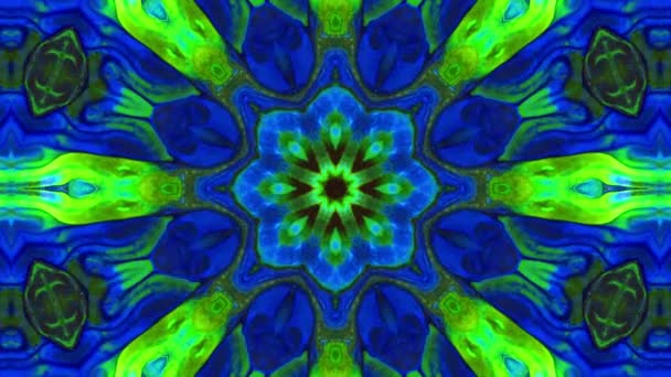 Abstract Kaleidoscope Cyclic Mandala Art Design Abstract Background Texture Footage — Stock Video