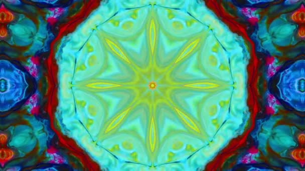 Astratto Caleidoscopio Ciclico Mandala Art Design Astratto Background Texture Filmati — Video Stock