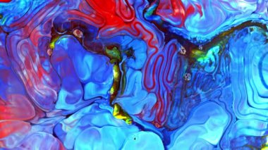 Ayrıntılı Yüzey Renkli Boya Dokusunda Soyut Organik Girdap Sonsuz Gerçeküstü Hipnotize