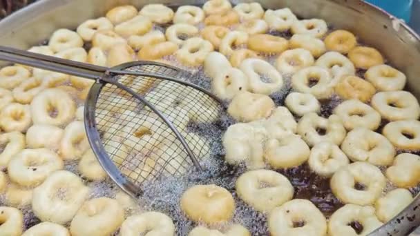 Donut Lokma Turco Masa Frita Diferencia American Donuts Lokma Derrite — Vídeo de stock