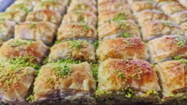 Fıstık Görüntülü Lezzetli Geleneksel Türk Baklava 'sı.
