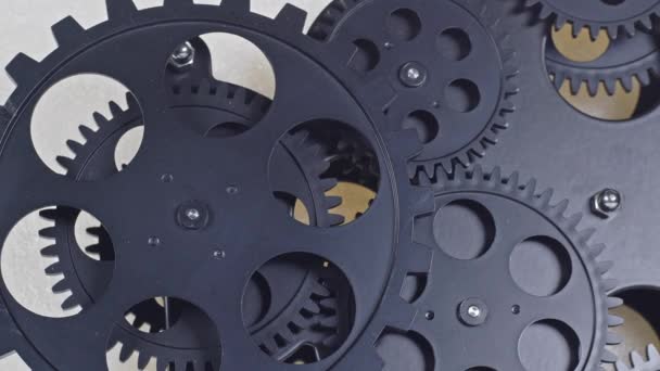 Top View Working Black Impeller Gears Working Footage — Stok Video
