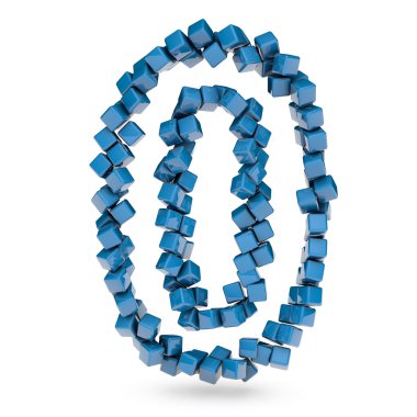 sıfır rakamı oluşturma parlak mavi küpleri