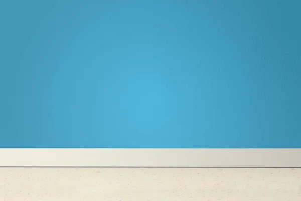 Quarto vazio com parede azul e linóleo — Fotografia de Stock