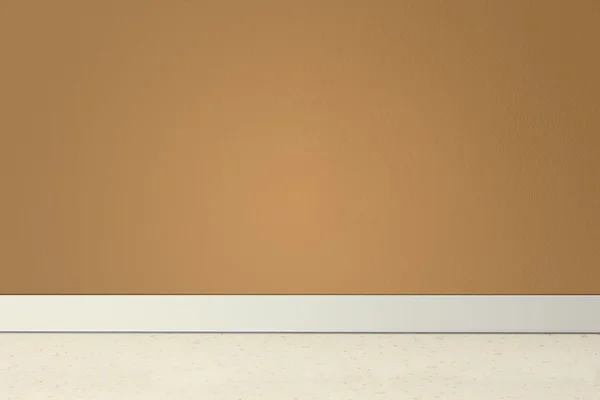 Пустой зал с коричневой стеной и линолеумом — стоковое фото