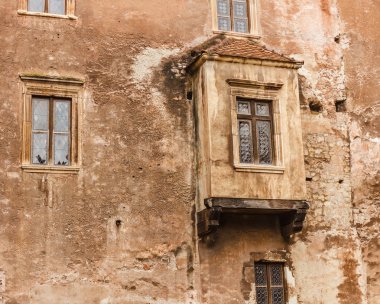 retro görünüm ile eski turuncu tuğla duvar