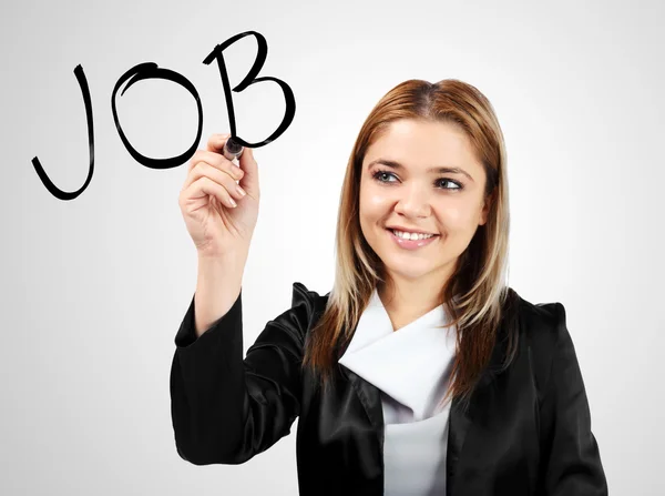 Business woman using her marker for writing — Stock Photo, Image