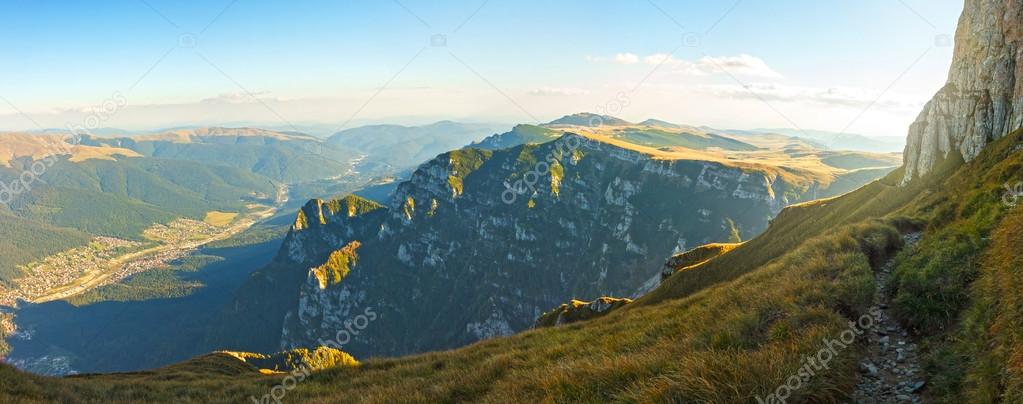 Dramatic beautiful sunset over the mountains