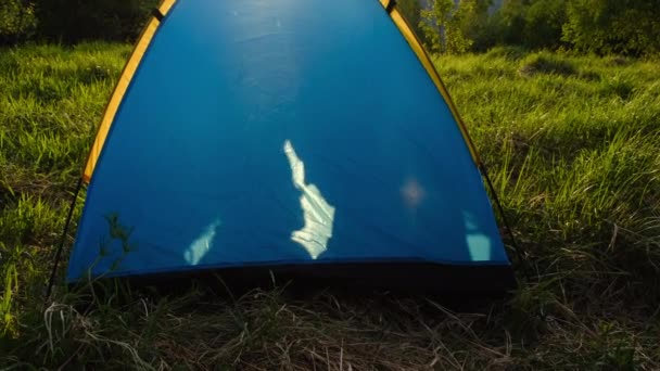 Silhouetten Liebevoller Fürsorglicher Mutter Und Kleiner Tochter Profil Die Einander — Stockvideo