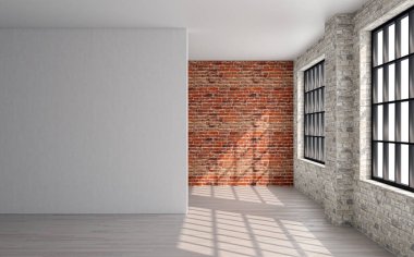 3D tasviri, büyük lüks, modern, parlak iç mekânlar sunuyor. Oturma odasındaki model bilgisayarlar dijital olarak oluşturuluyor.