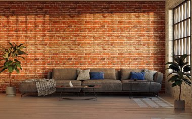 3D tasviri, büyük lüks, modern, parlak iç mekânlar sunuyor. Oturma odasındaki model bilgisayarlar dijital olarak oluşturuluyor.