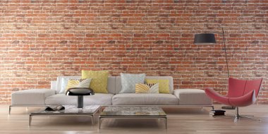 3D tasviri, büyük lüks, modern, parlak iç mekânlar sunuyor. Oturma odasındaki model bilgisayar dijital olarak üretiliyor.