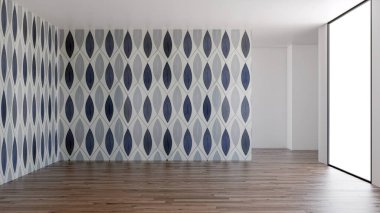 3D tasviri, büyük lüks, modern, parlak iç mekânlar sunuyor. Oturma odasındaki model bilgisayarlar dijital olarak oluşturuluyor.