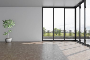 3D tasviri, büyük lüks, modern, parlak iç mekânlar sunuyor. Oturma odasındaki model bilgisayarlar dijital olarak oluşturuluyor.