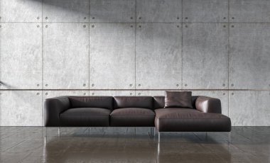 3D tasviri, büyük lüks, modern, parlak iç mekânlar sunuyor. Oturma odasındaki model bilgisayarlar dijital olarak oluşturuluyor.