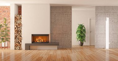 3D tasviri, büyük lüks, modern, parlak iç mekânlar sunuyor. Oturma odasındaki model bilgisayarlar dijital olarak oluşturuluyor.