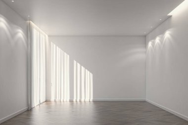 3D tasviri, büyük lüks, modern, parlak iç mekânlar sunuyor. Oturma odasındaki model bilgisayarlar dijital olarak oluşturuluyor.