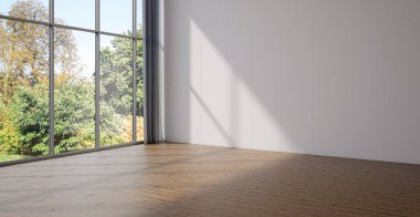 3D tasviri, büyük lüks, modern, parlak iç mekânlar sunuyor. Oturma odasındaki model bilgisayarlar dijital olarak oluşturuluyor.