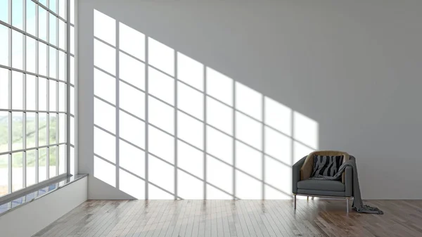 Ilustrace Vykreslování Velké Luxusní Moderní Světlé Interiéry Obývací Pokoj Mockup — Stock fotografie